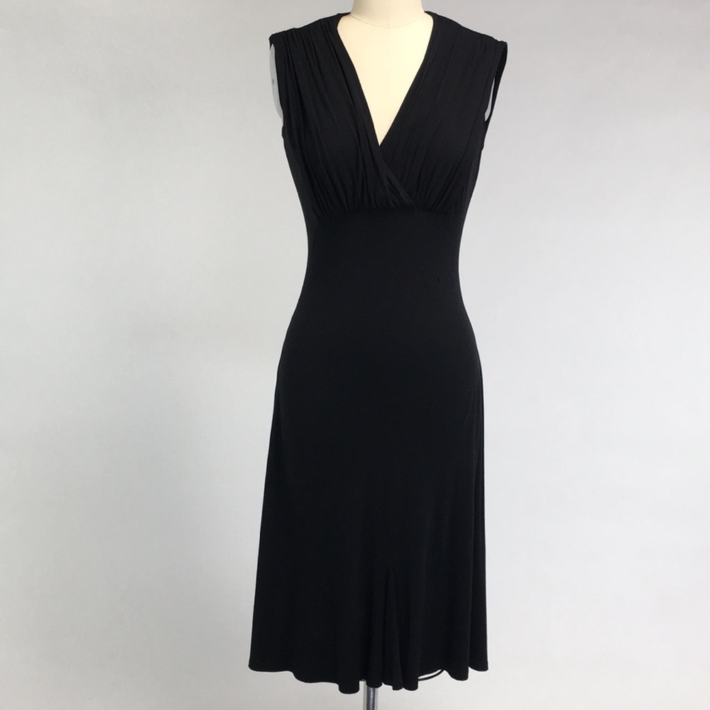 NEW Roxanne Heptner Black Drape Neck Dress